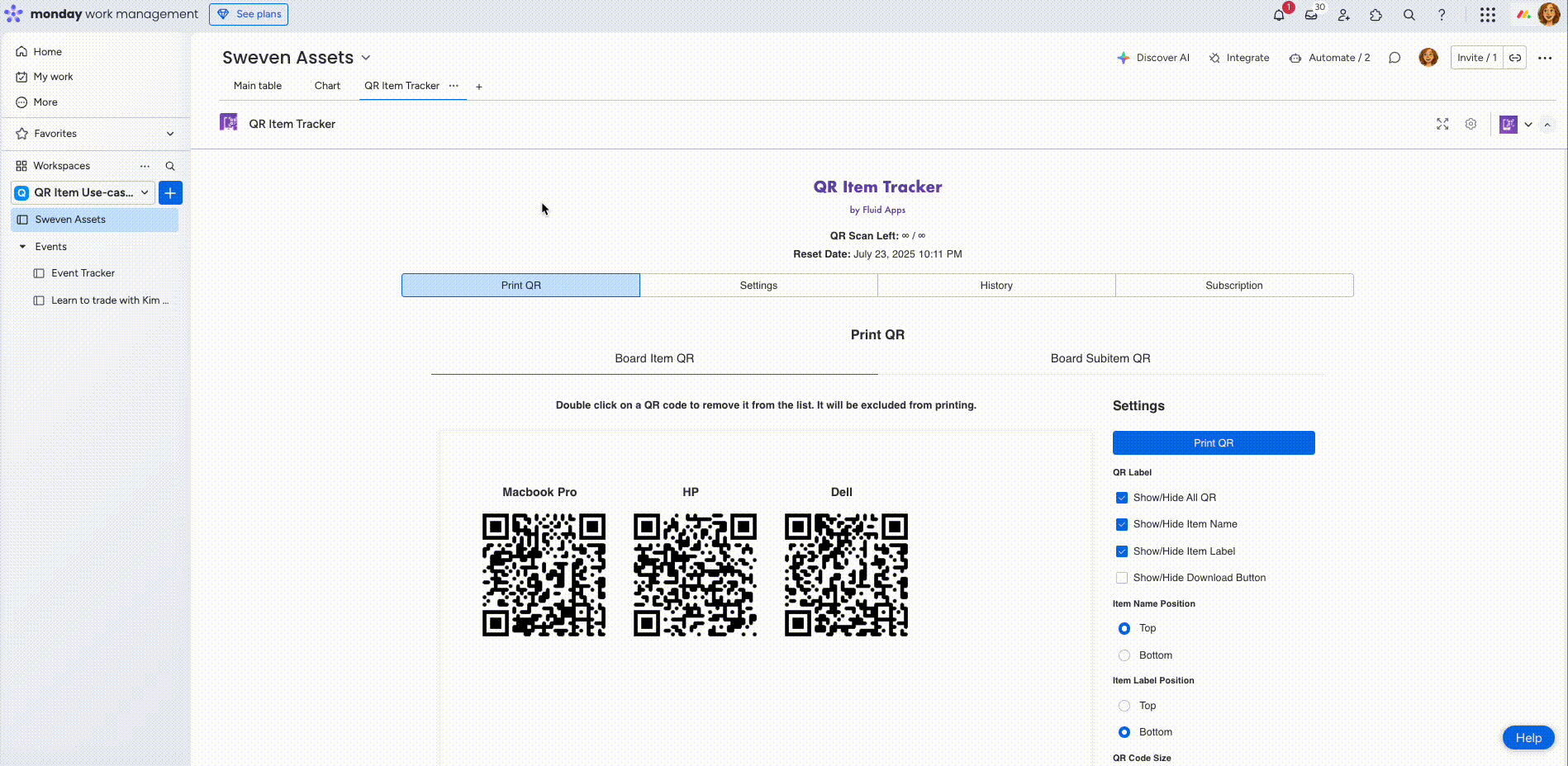 qr code custom monday.com
